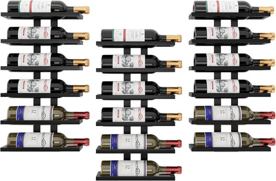 Set 3 estantes pared vino 18 niveles organizador colgante