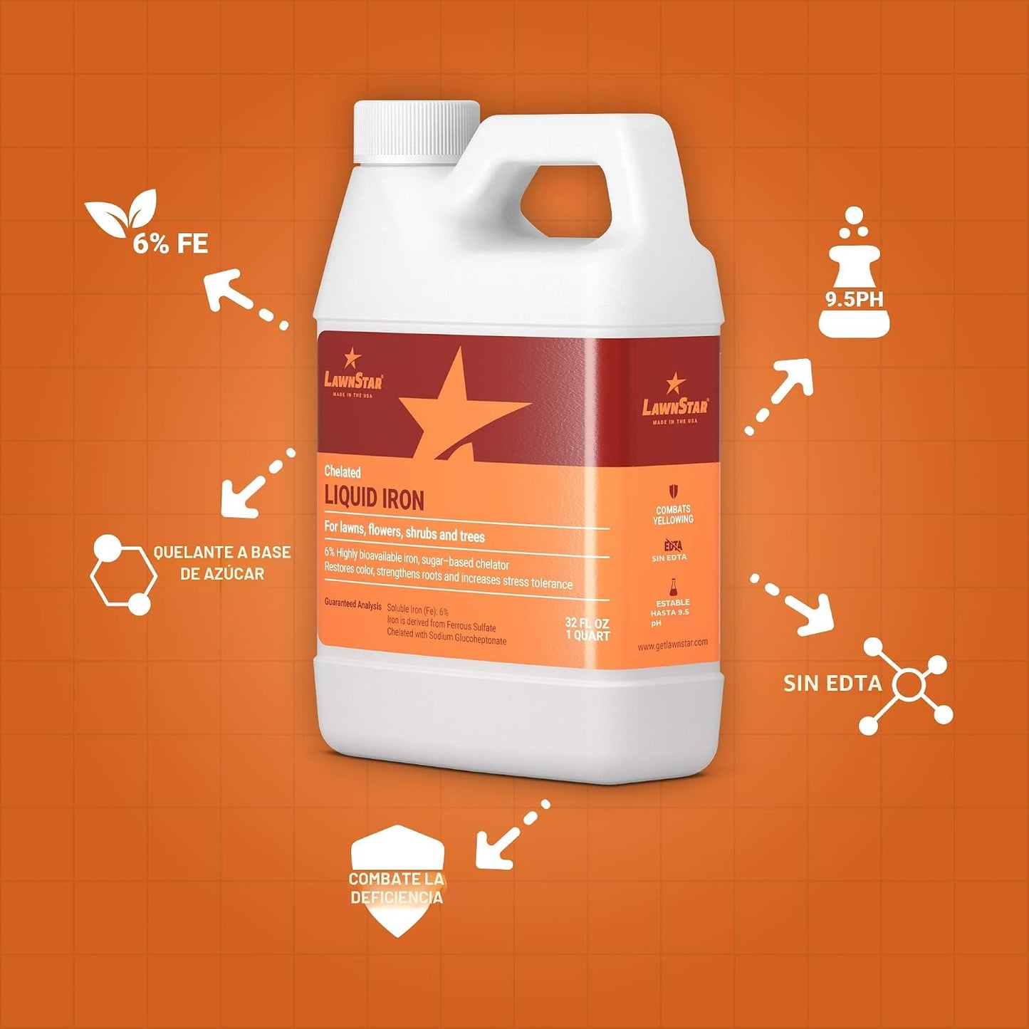 Hierro liquido 32oz para plantas sin EDTA