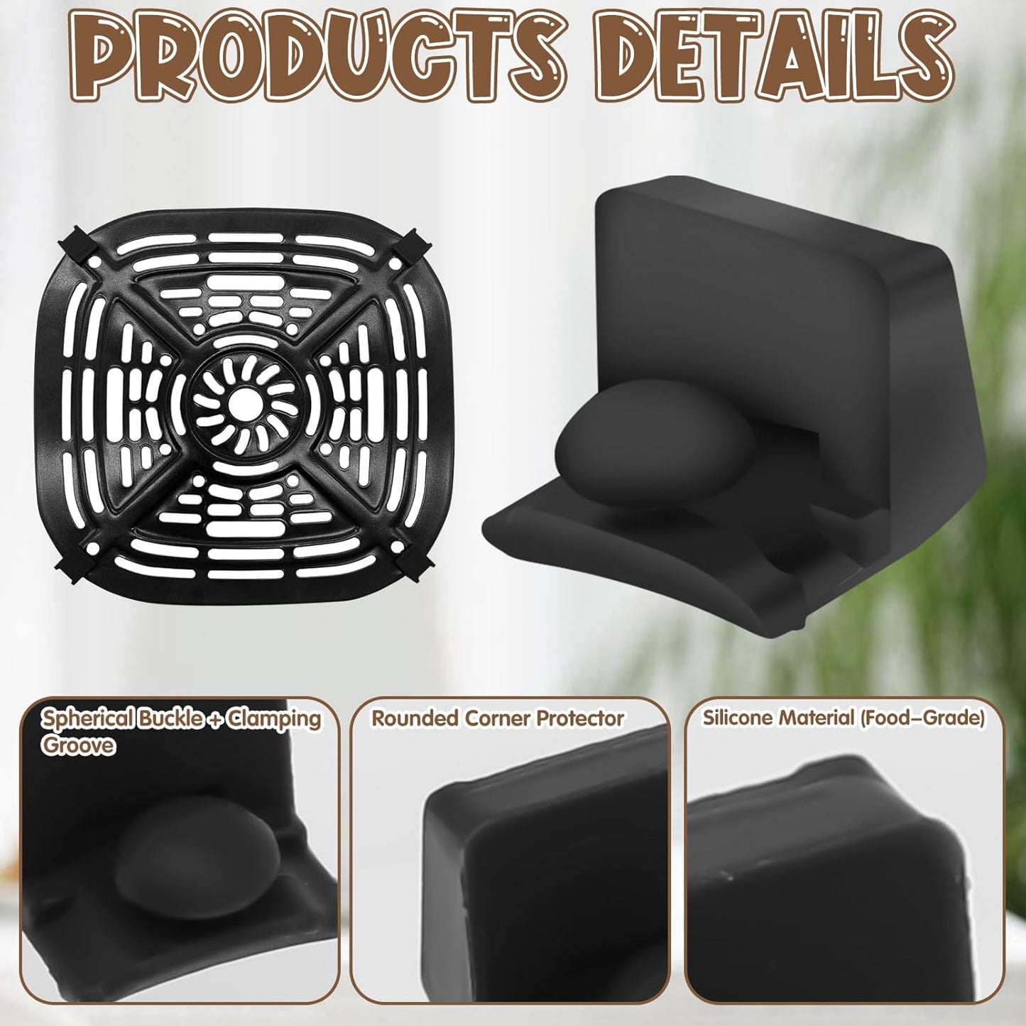 8 Pzas Parachoques Silicona para Freidora Air Fryer