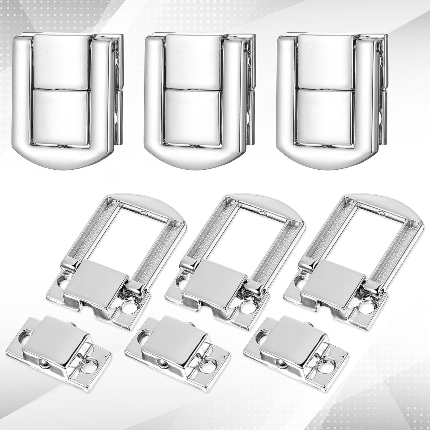 12 Pzas Pestillo Metal Caja Herramientas Plateado