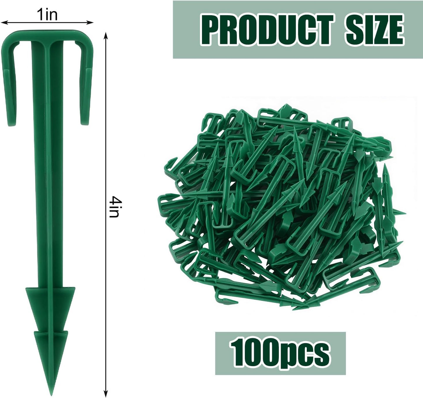 100 Estacas Biodegradables Jardín 4pulg Césped Membrana