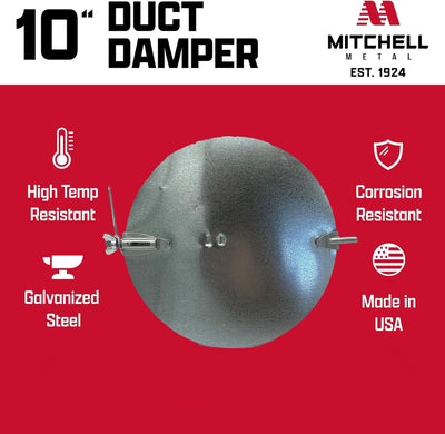 Amortiguador HVAC redondo 10pulg acero galvanizado