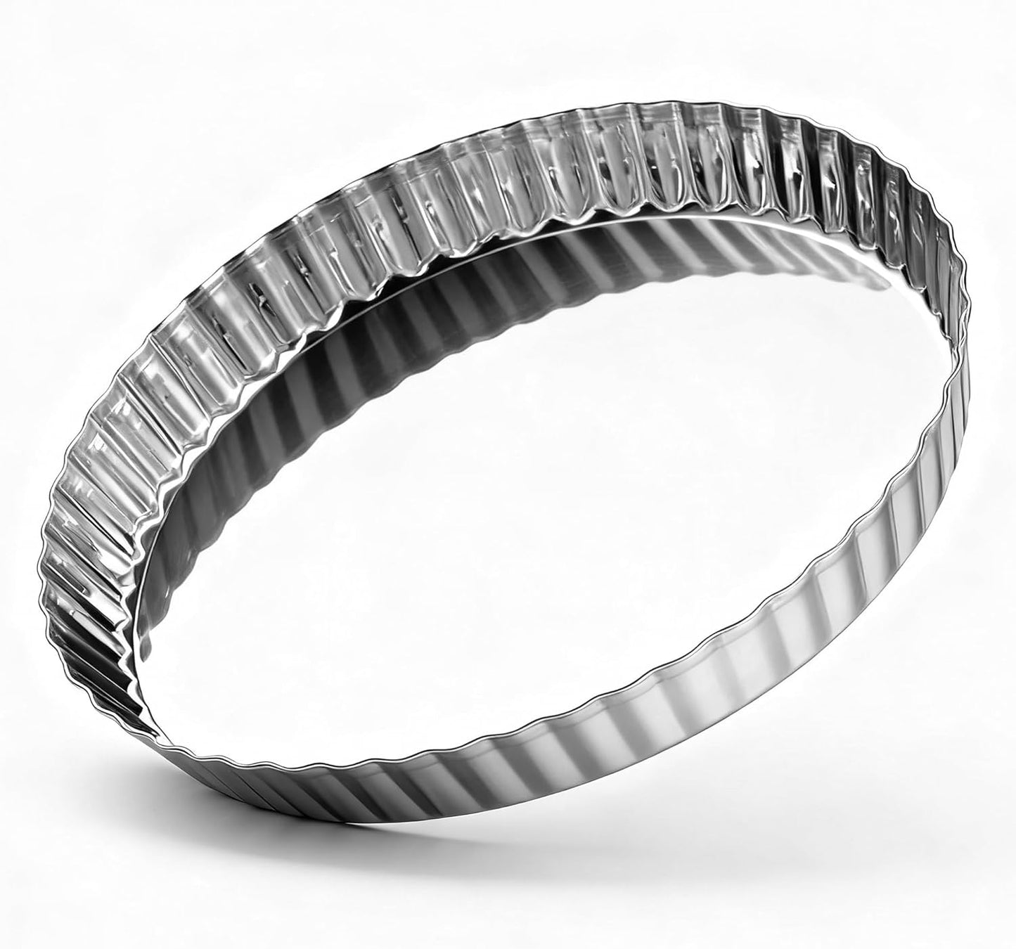 Sartén tartas 9.5pulg acero inox quiche reutilizable plateado