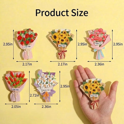 5 imanes de nevera con flores bonitas para cocina y decoración