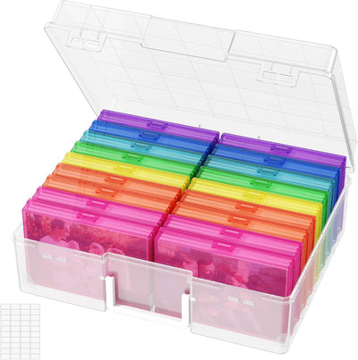Caja plástico 4x6pulg 18pzas transparente arcoíris
