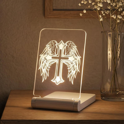 Luz Nocturna LED Ángel Plegable Recargable Control Brillo