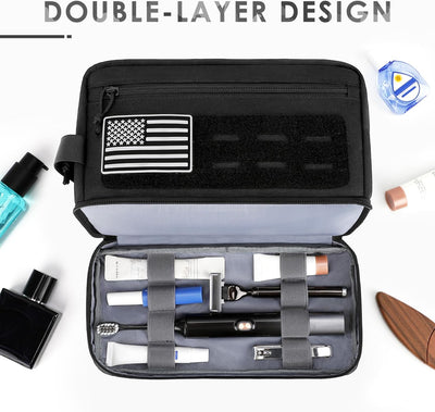 Neceser táctico para hombre con doble capa resistente al agua