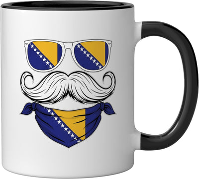 Taza Cerámica Bandera Bosnia y Herzegovina Negro/Blanco