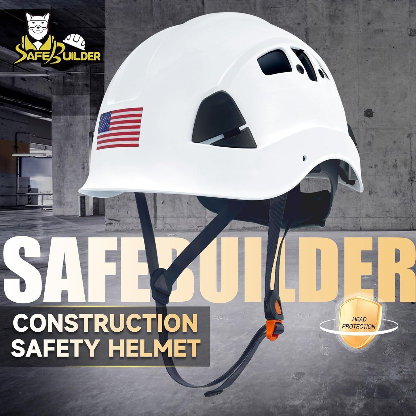 Casco seguridad construcción ABS ajustable certificado ANSI