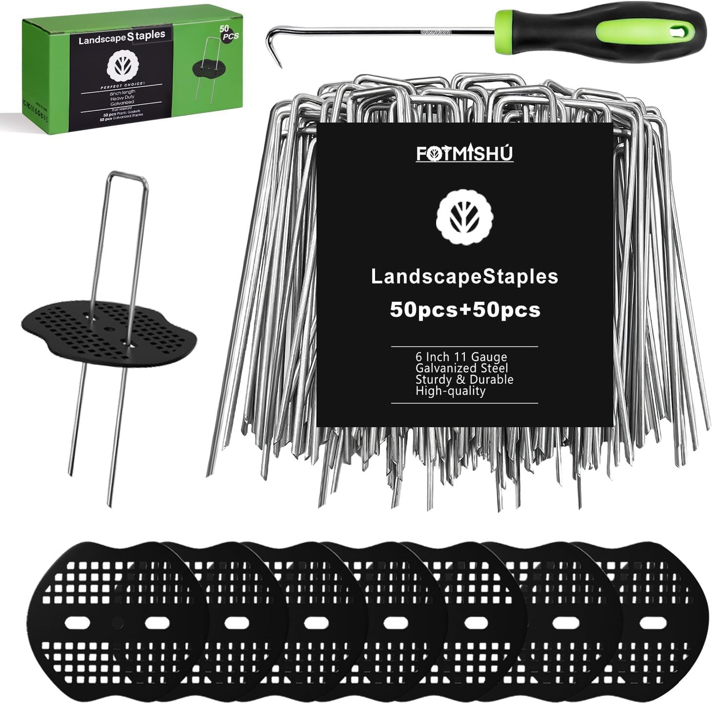 Grapas paisaje 6pulg estacas pasadores galvanizados