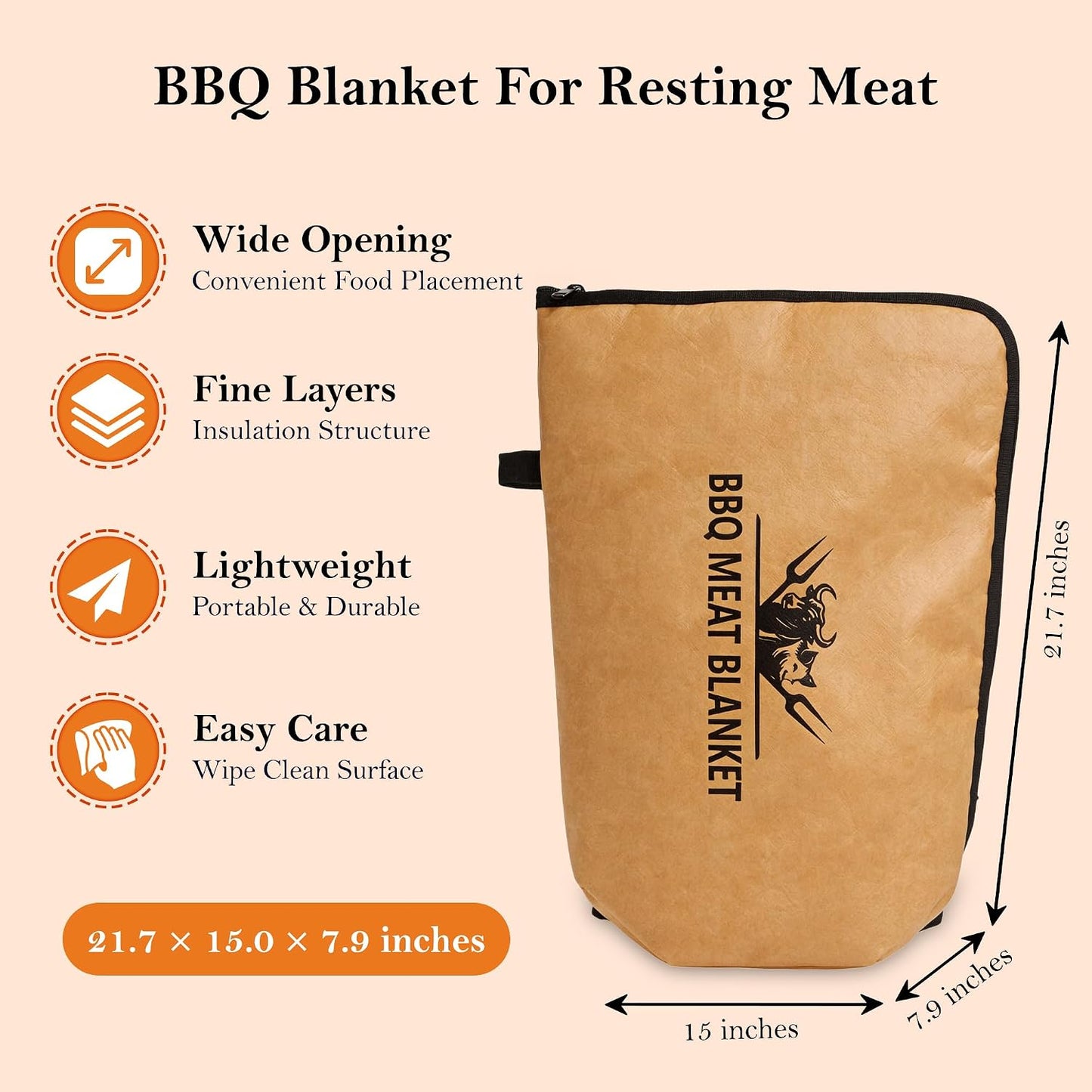 Manta barbacoa 21pulg para carne pechuga hombro pavo