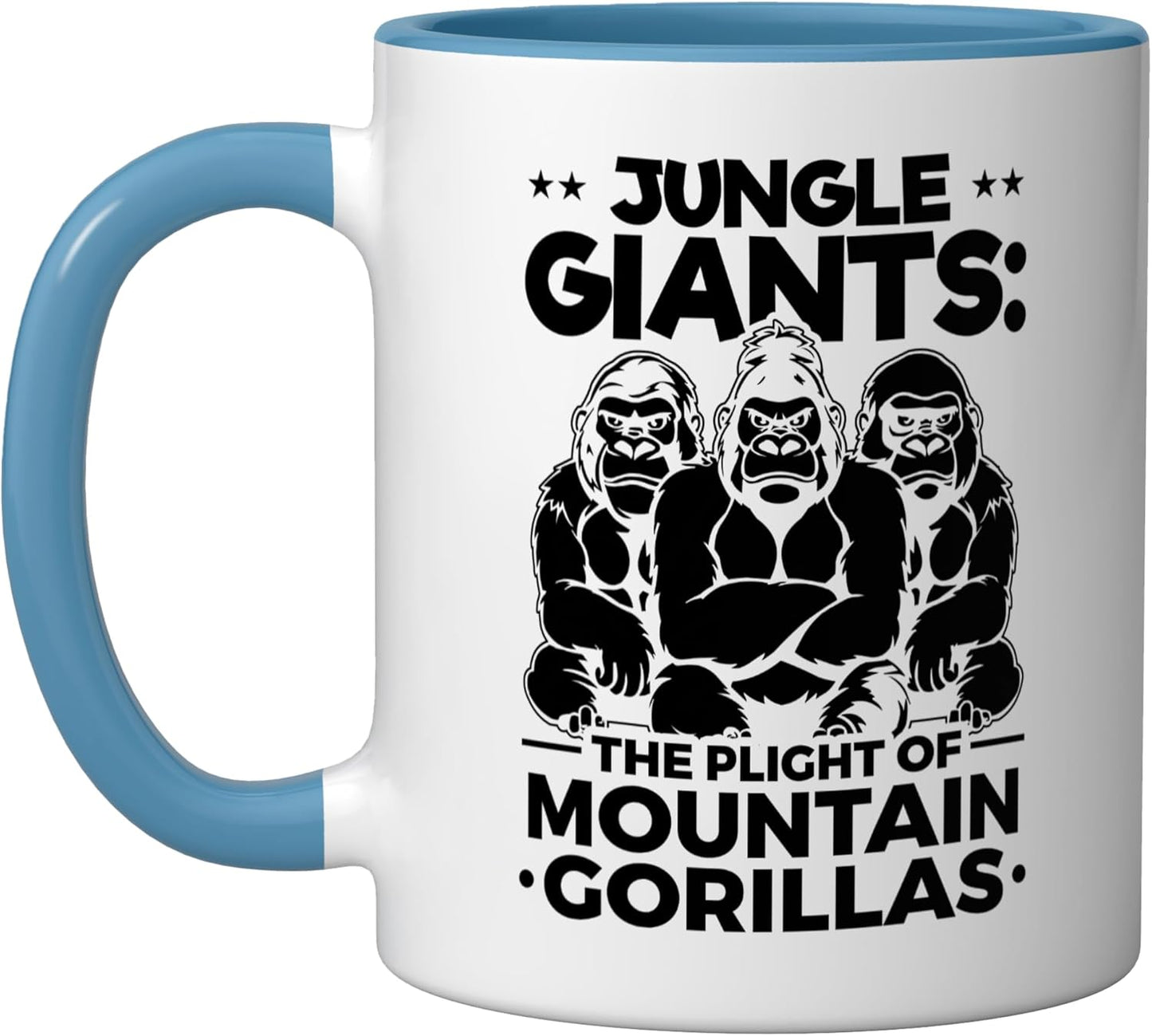 Taza Cerámica Derechos Animales Gorila Azul/Blanco