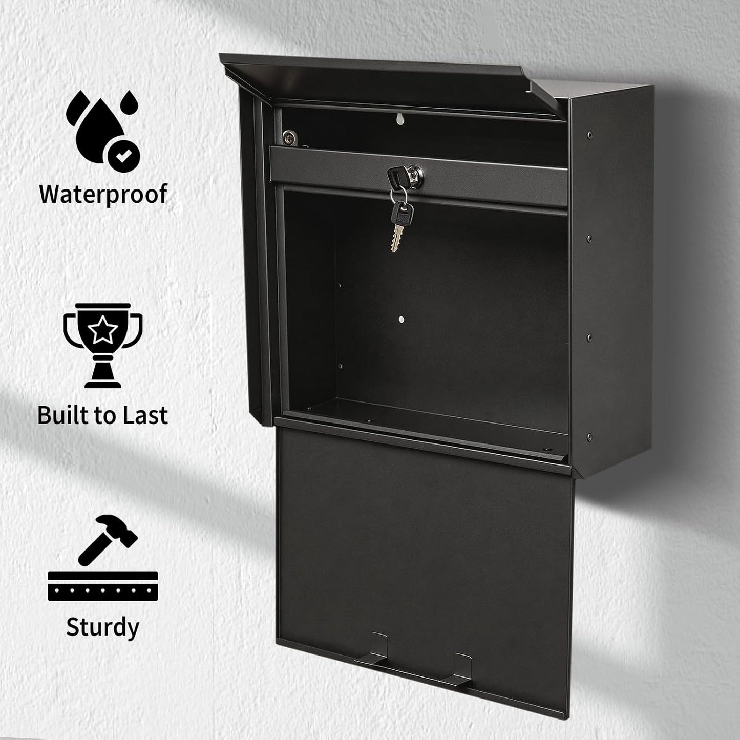 Buzón exterior 13.5x15x5.5pulg con bloqueo antirrobo