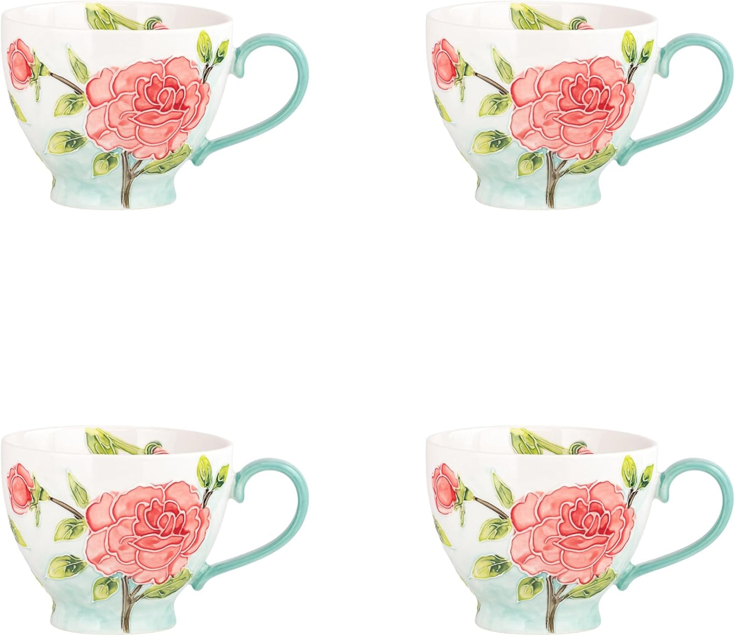 Taza Petaluxe 10 Strawberry Street con diseño de peonías