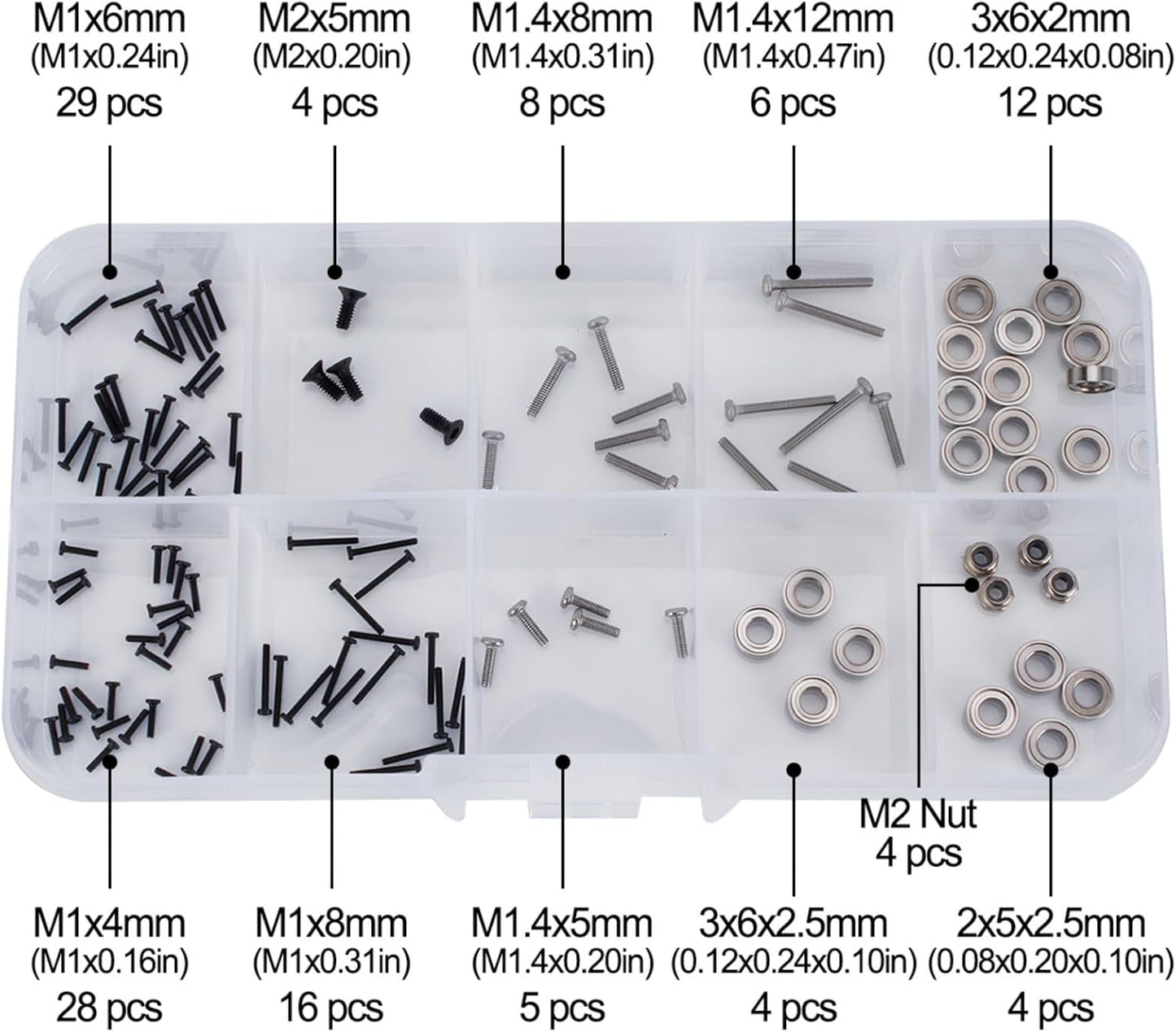 Set 120 Pzas Grado 10.9 Rodamientos Caja Orugas SCX30