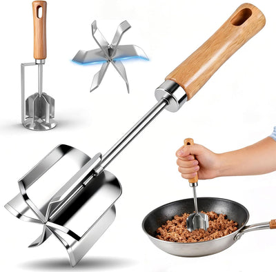 Picadora carne acero inox 304 con 6 cuchillas curvas