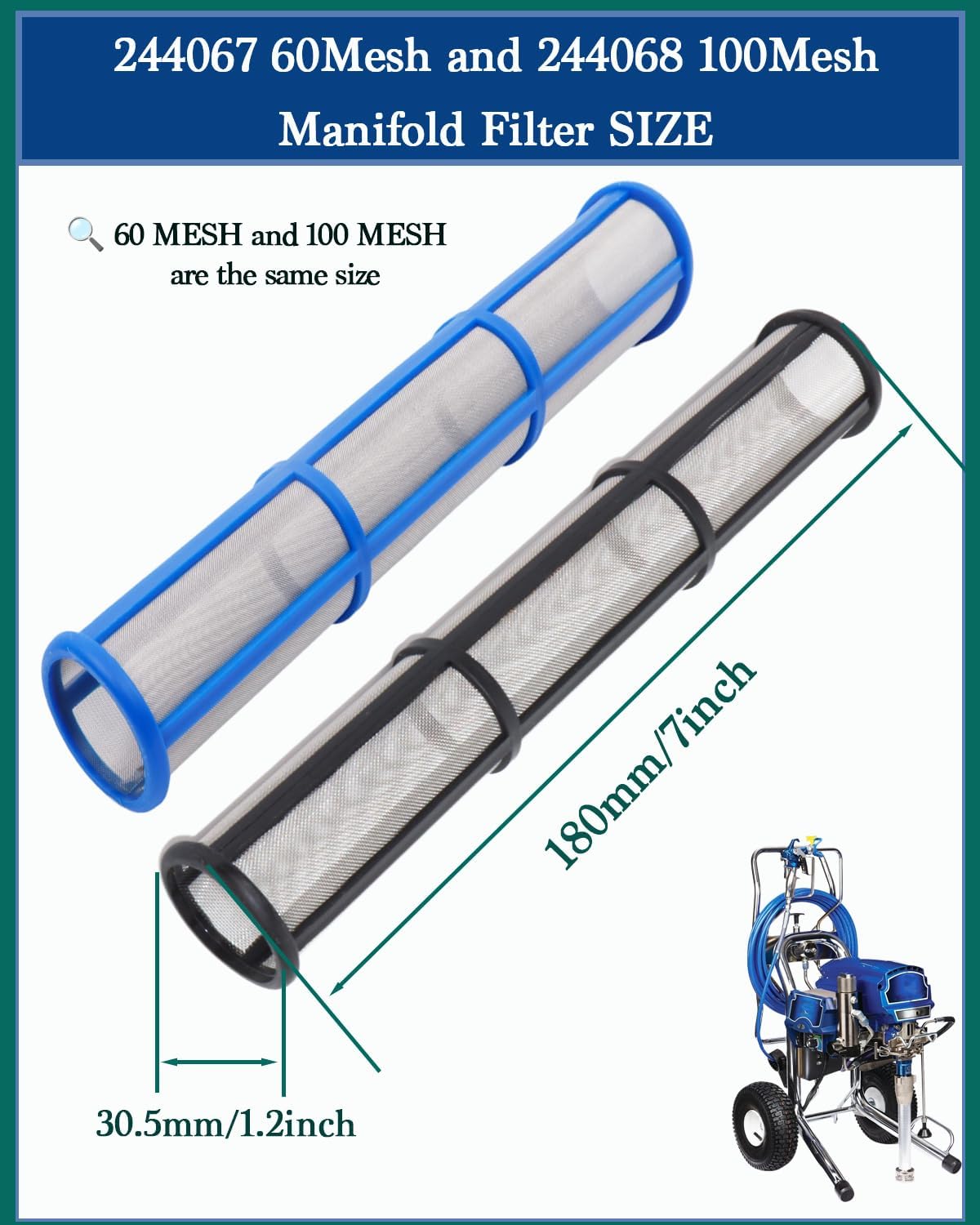 4 Filtros Colectores Malla 60/100 Comp Graco