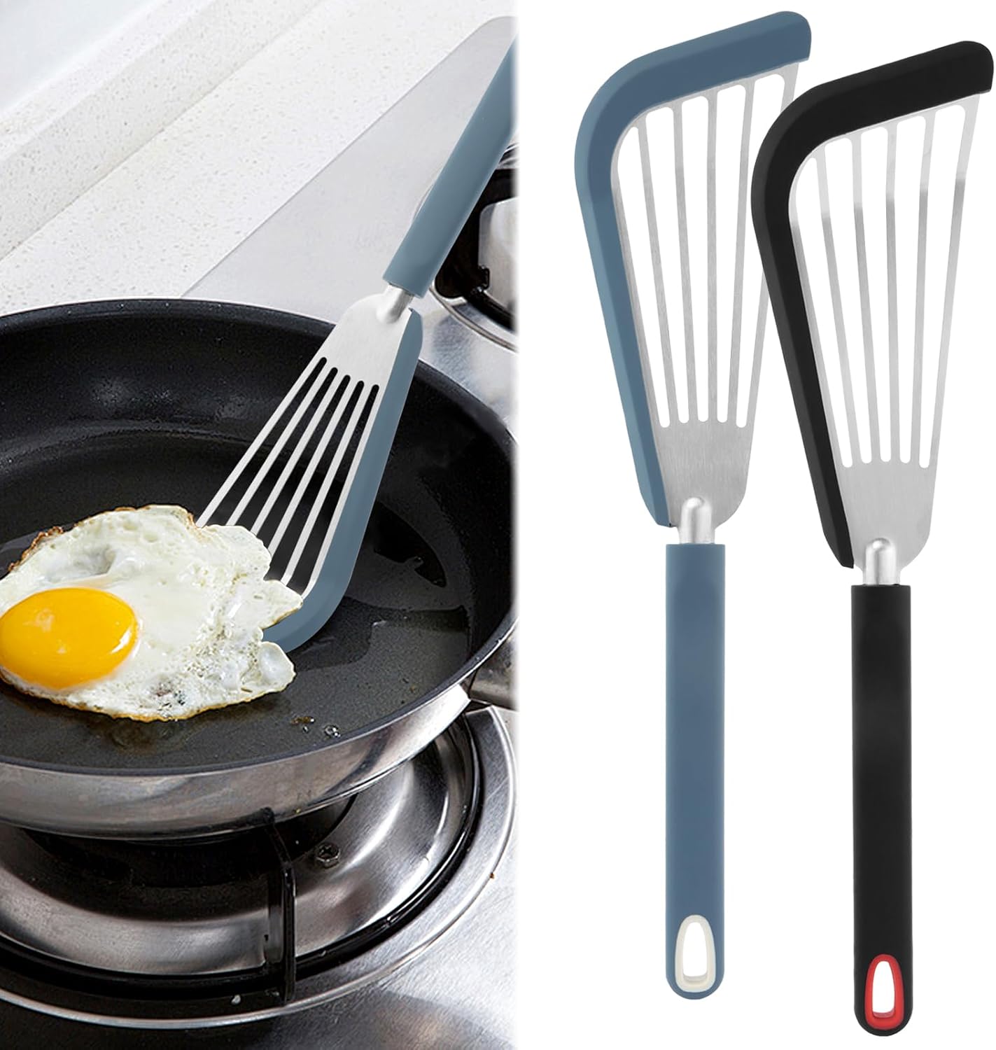 2 Pzas Espátulas Silicona para Peces Huevos Panqueques
