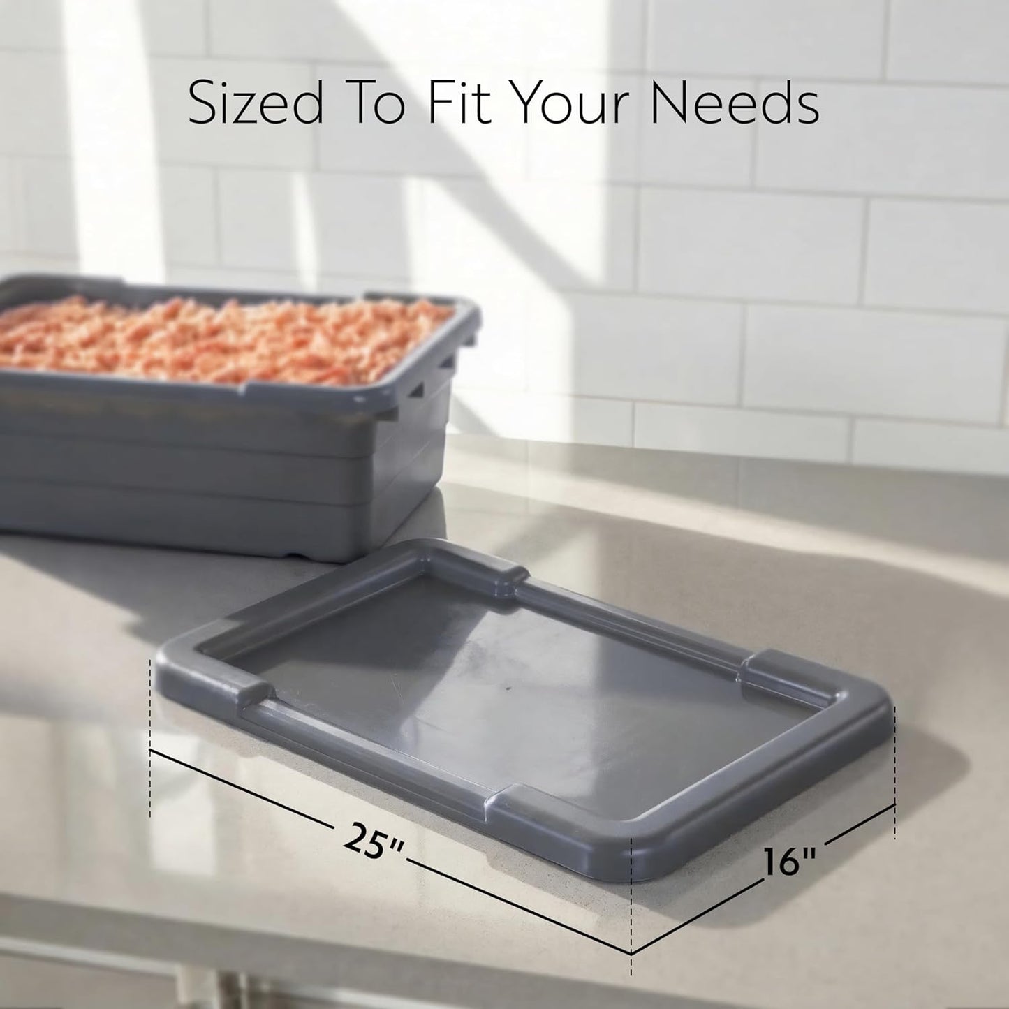 Tapa plástica para caja de mano 25x15.9pulg apilable