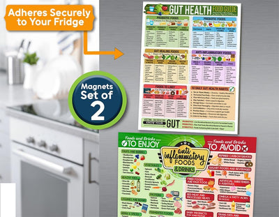 Guía de alimentos para salud intestinal y antiinflamatorios magnetico 8.5x11