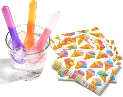 30 cucharas de helado cambian de color con 40 servilletas para cocteles