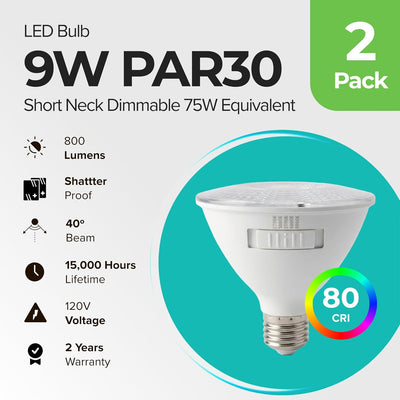 Bombilla LED PAR30 E26 9W 5 Colores