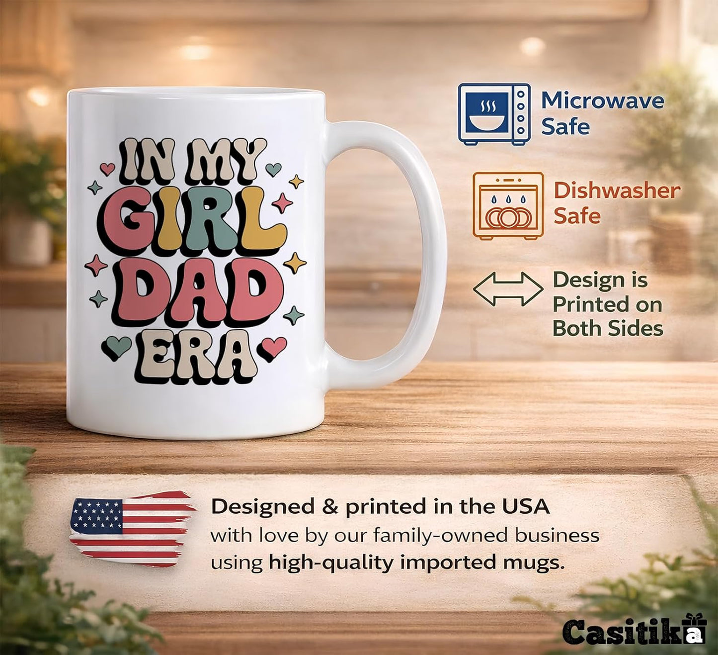 Taza de café In My Girl Dad Casitika 11 oz. Regalo para padre