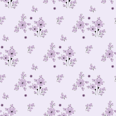 Papel tapiz floral morado claro 17.7x78.7pulg dormitorio guardería