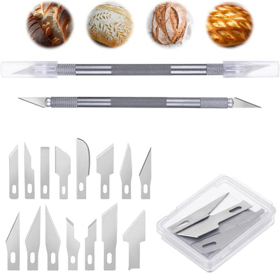 Cuchillo doble punta 15 cuchillas acero inox para masa madre