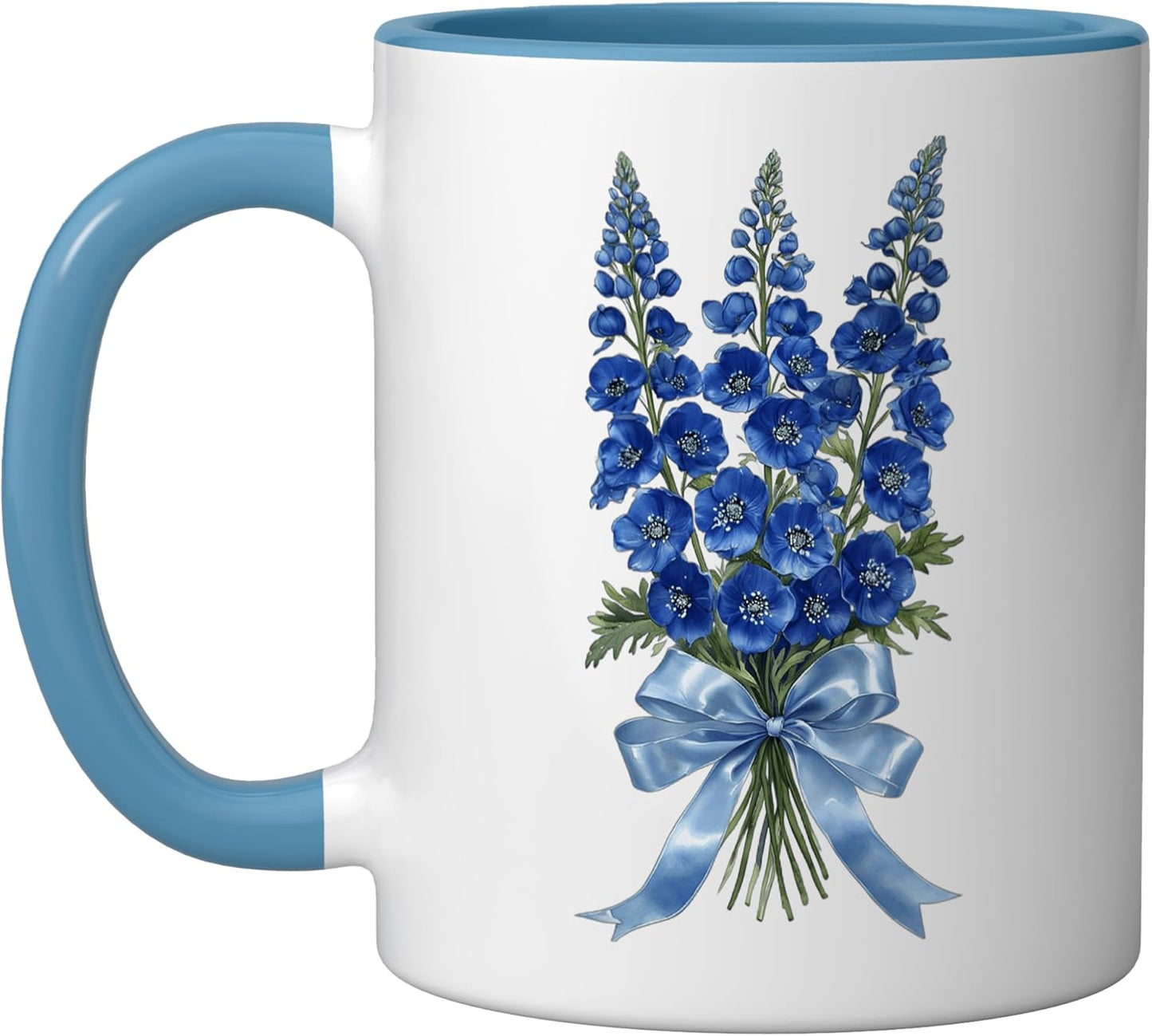 Taza Cerámica Flor de Julio Azul/Blanco