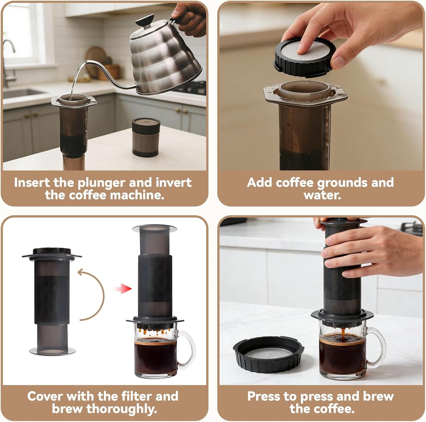Pack 2 Filtros Café Acero Inox Comp AeroPress