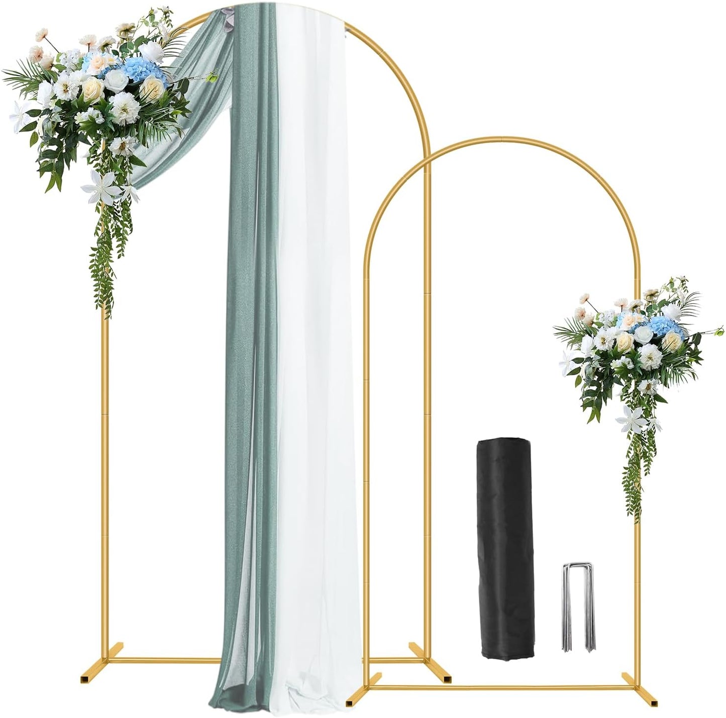 Soporte telón arco metal 7.2ft juego 2 dorado fiestas bodas