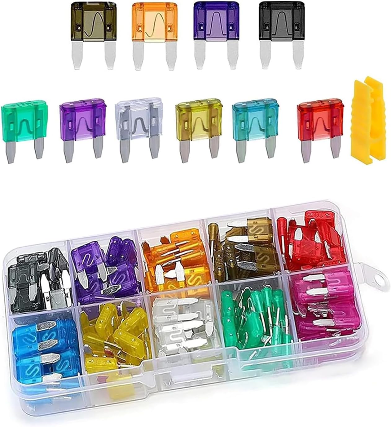 Set 120 fusibles auto mini 2A-35A con extractor