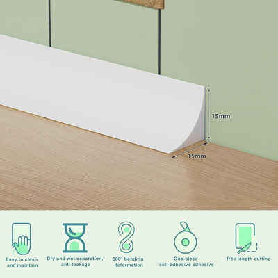 Moldura esquina autoadhesiva flexible 354pulg para piso pared