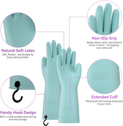 Guantes goma para lavar platos con ganchos talla M