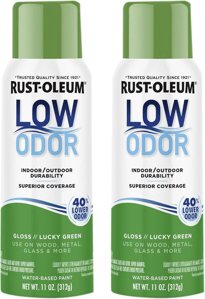 Pintura aerosol bajo olor 11oz verde brillante pack 2