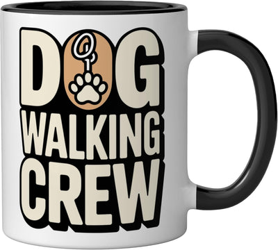 Taza cerámica para perros Dog Walker Crew Dogs negra/blanca