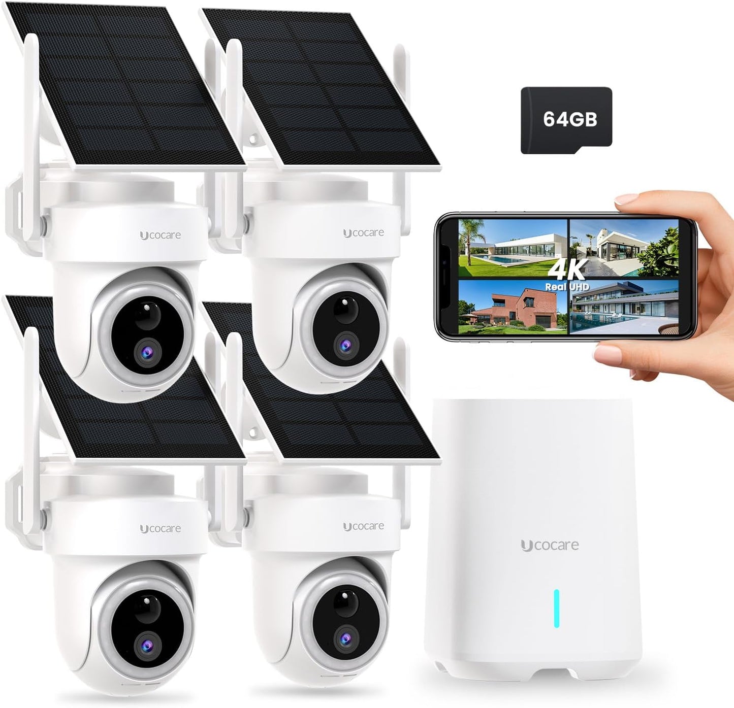 Cámaras seguridad inalámbricas solares 8 MP AI 64 GB