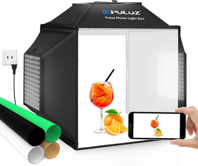 Caja luz estudio 16x16pulg con 480 LED y 4 fondos PVC