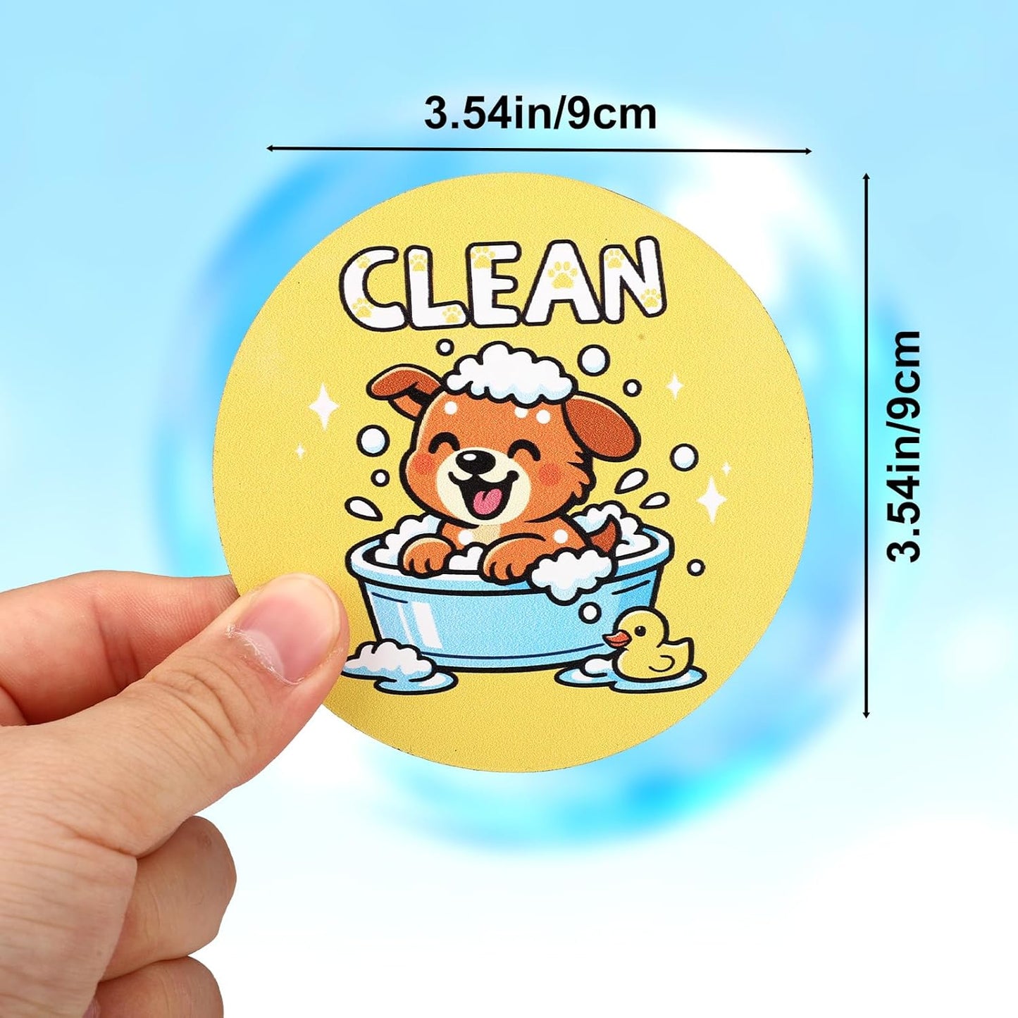 Imán lavavajillas perro sucio 3.5pulg doble cara cocina