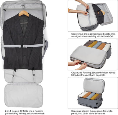 Bolsa ropa viaje 2en1 colgante para traje hombre mujer
