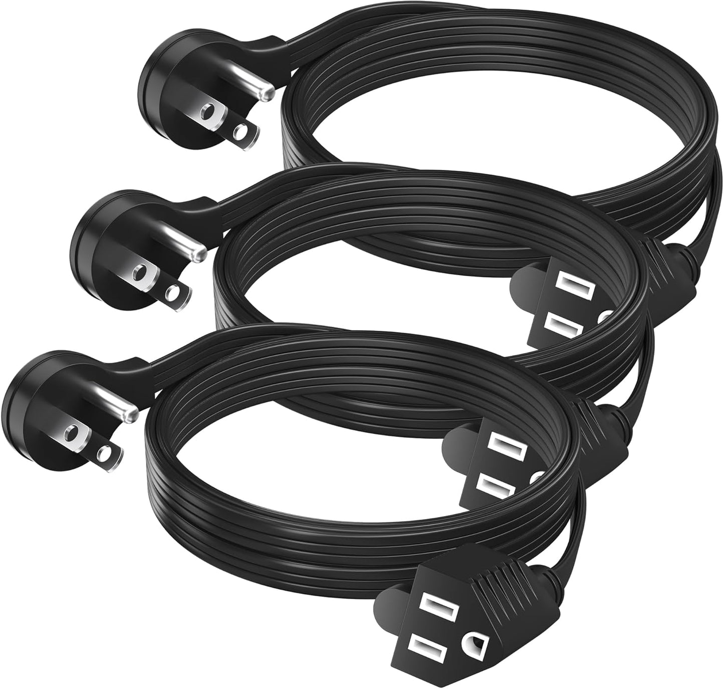 Cable extensión plano 2ft set 3 enchufe 45grados 14AWG 15A