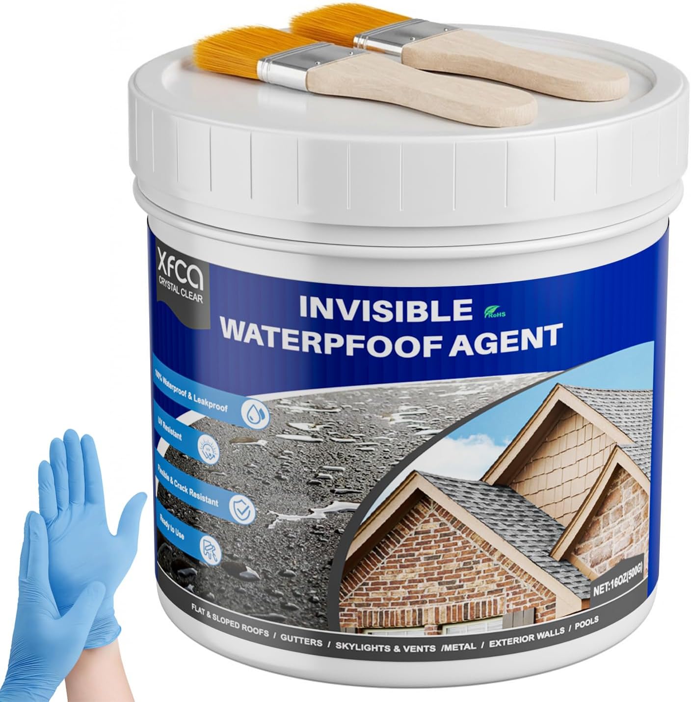 Sellador impermeable transparente 17oz para techos paredes jardín