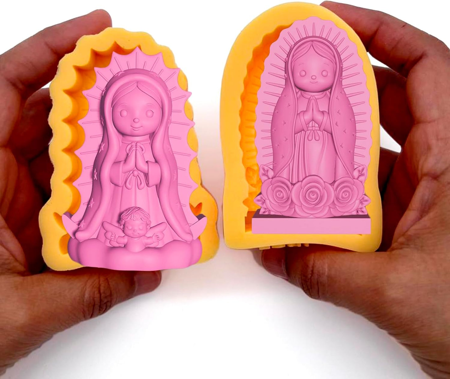 Molde para velas Virgen de Guadalupe estilo 2 piezas de silicona