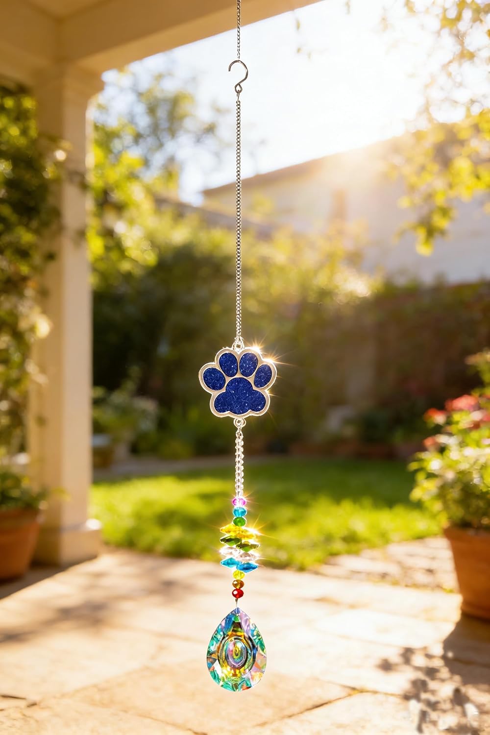 Atrapasoles cristal conmemorativo perros azul