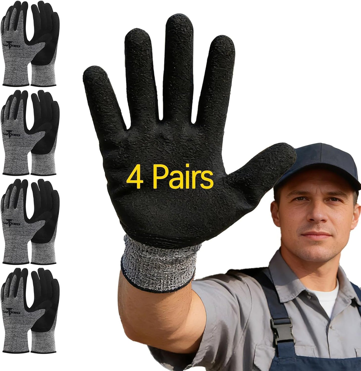 Guantes jardinería unisex con látex transpirable