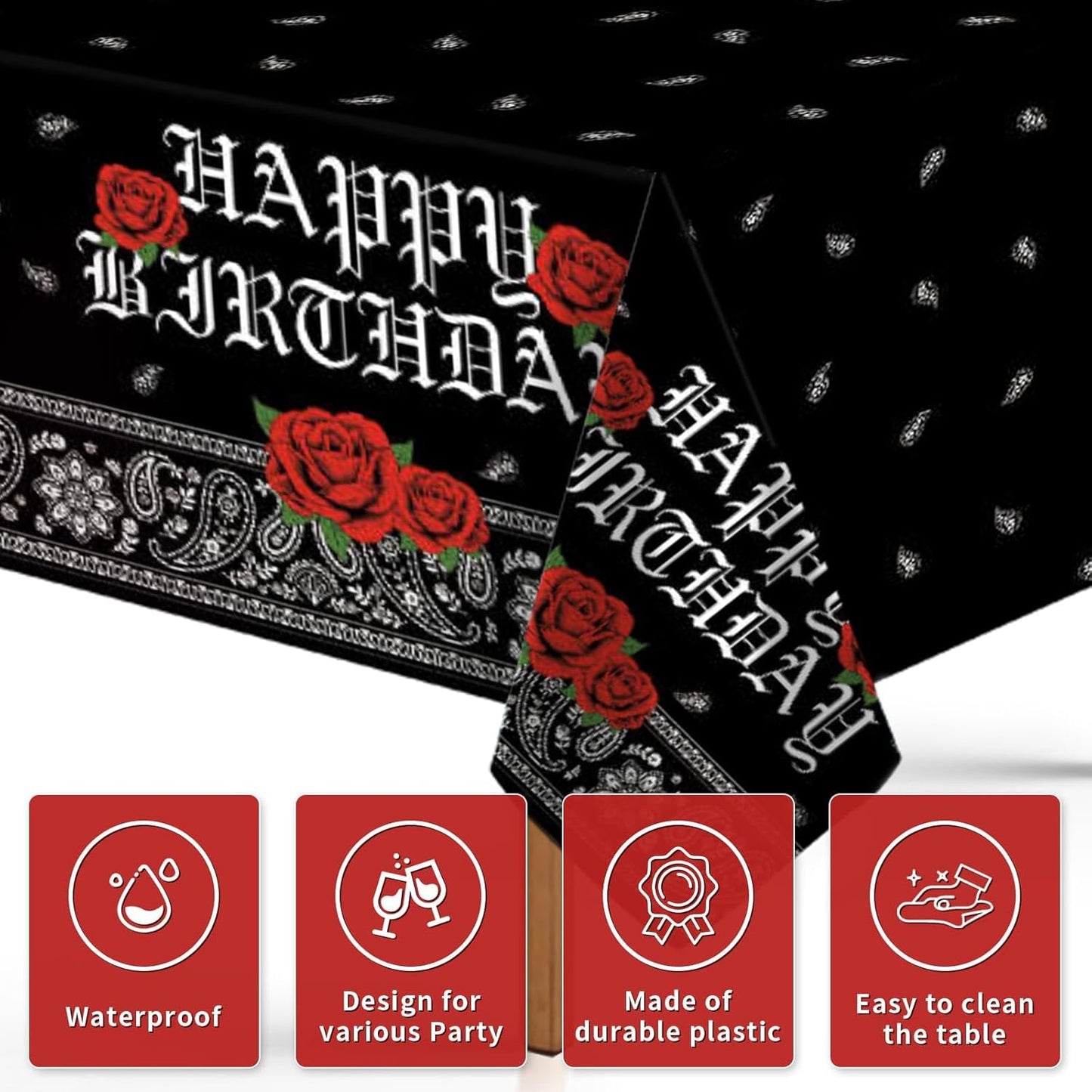 Mantel Paisley Negro