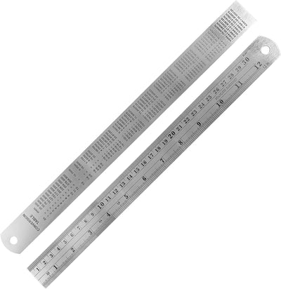 Regla metal 12pulg acero inox escalas grabadas set 1