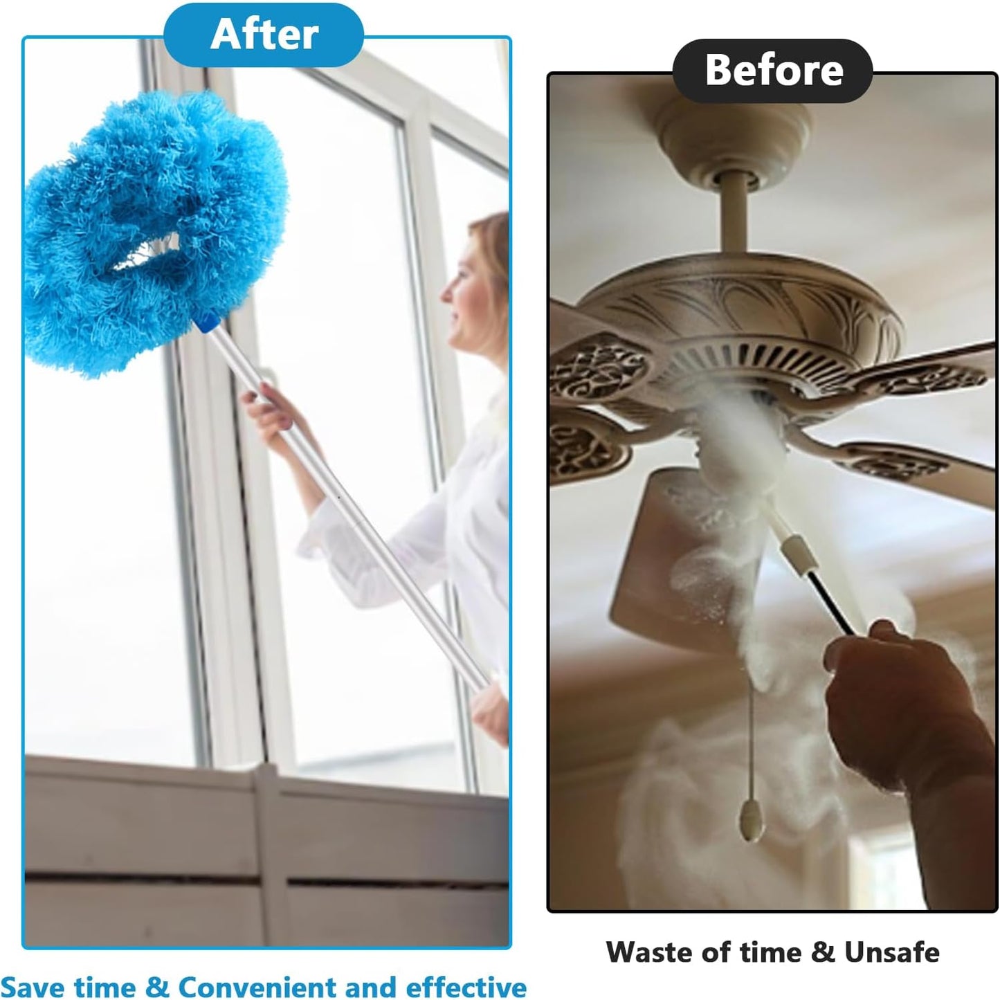 Limpiador ventilador techo microfibra ajustable 33-57pulg
