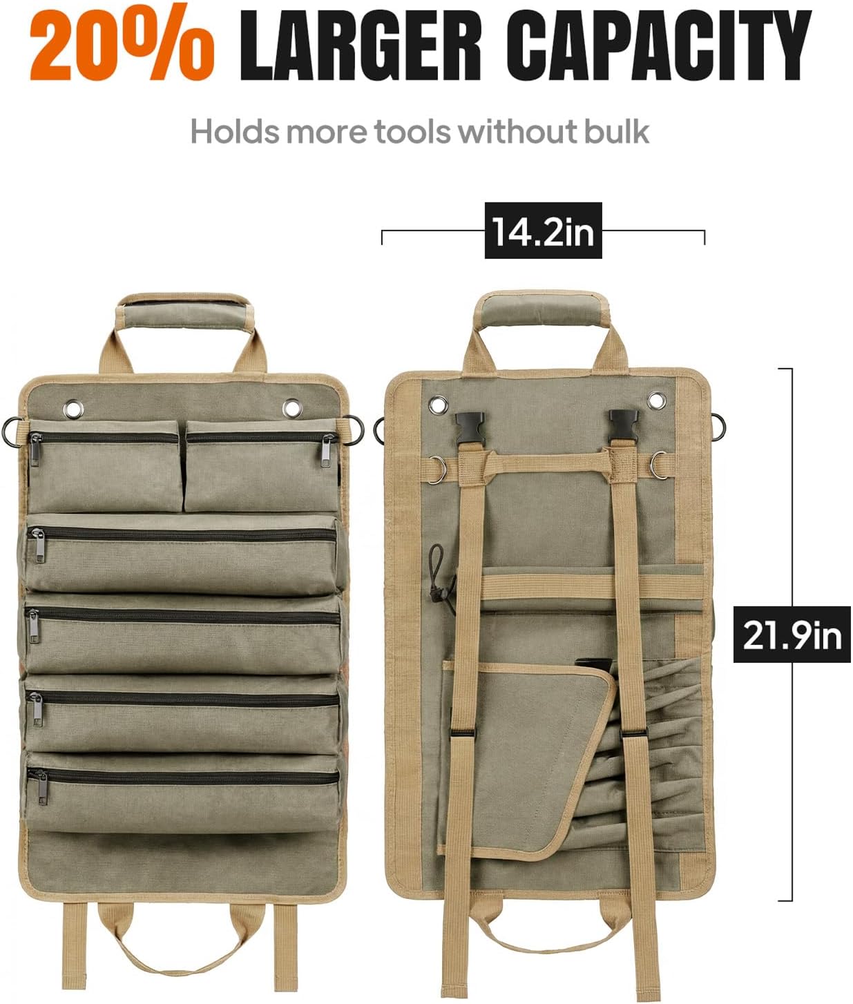 Bolsa herramientas 1680D con 2 bolsas desmontables